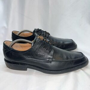 Men's Ecco Shock Point Leather Black Lace Up X Width Portugal EU 44 US‎ 10 Dress